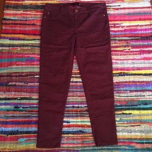 Donated to Eaton Fire Evacuees- Tinsletown Dark Burgundy Stretchy Skinny Jeans
